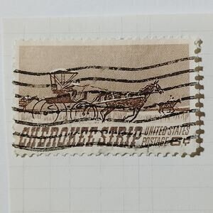 1968 US Postage Stamp #1360 Cherokee Strip 75th Anniversary 6 Cent Used VTG